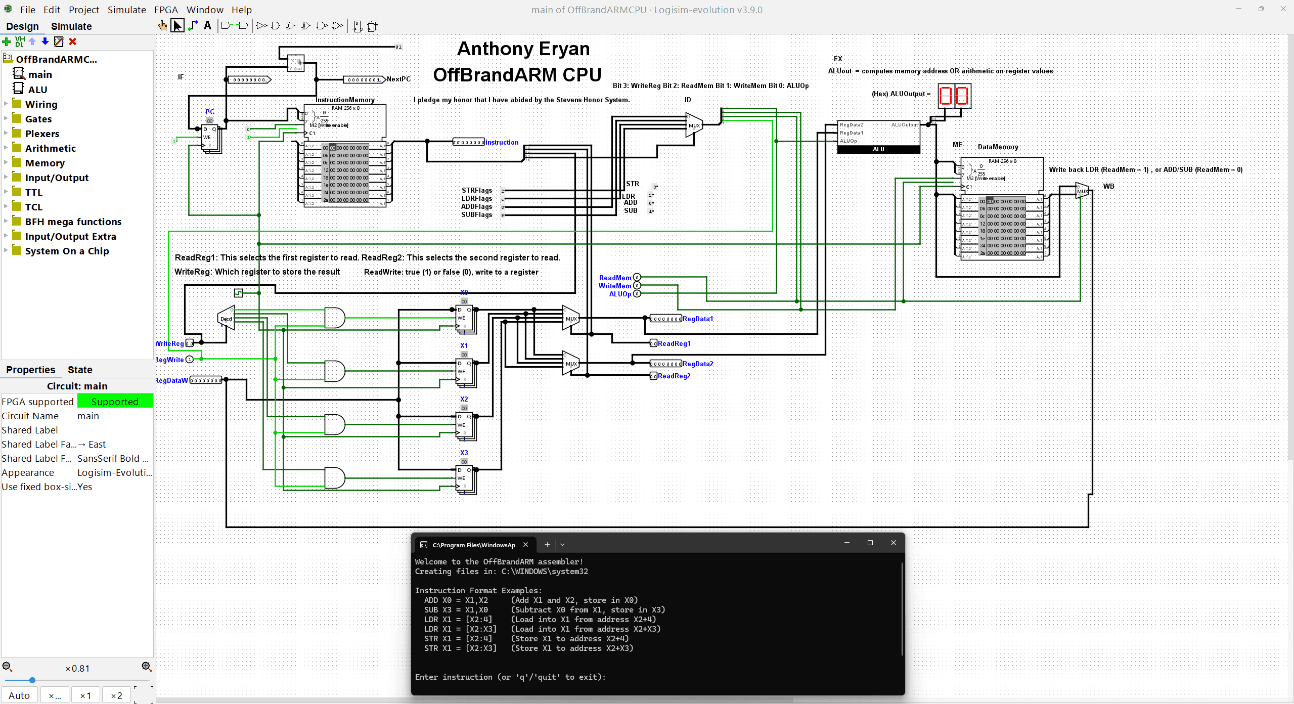 OffBrandARM CPU project preview screenshot
